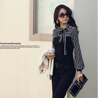 Jenna Side Bow Striped Blouse - Thumbnail 1
