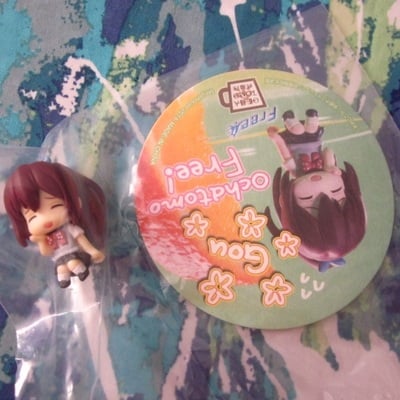 Free! iwatobi swim club - ochatomo series figure + coaster - nanase haruka / matsuoka gou - 