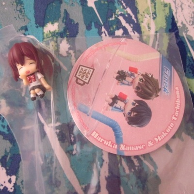 Free! iwatobi swim club - ochatomo series figure + coaster - nanase haruka / matsuoka gou - 