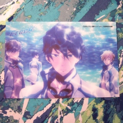 Free! iwatobi swim club - 3d postcard - haruka / makoto / rin / rei / nagisa - 