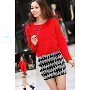 Wave Embroidered Mini Skirt