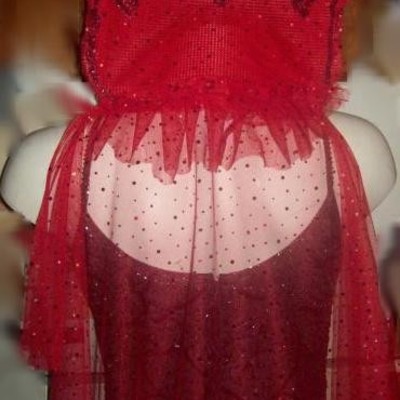 Miss argentina red cape-beetlejuice costume-faeryspell creations - Thumbnail 3