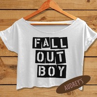 crop tee fall out boy shirt FOB cropped top - Thumbnail 1