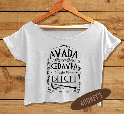 Harry Potter shirt Avada Kedavra crop tee magic spell women's tops