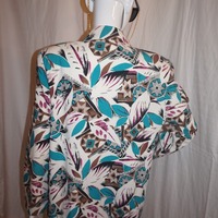 Vintage Toni Garment White/Turquoise Blazer Sie 1x - Thumbnail 3