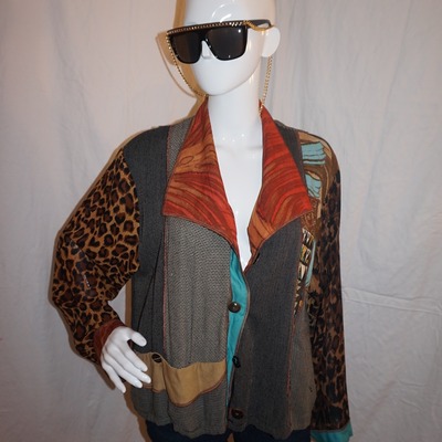 Vintage faith leopard aztec top size 1x