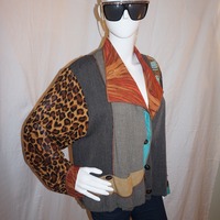 Vintage Faith Leopard Aztec Top Size 1x - Thumbnail 1