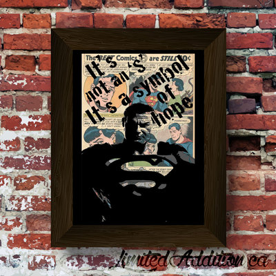 Its not an s, its a symbol of hope upcycled vintage comic book art print. #0031