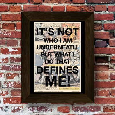 Its not who i am quote super hero upcycled vintage comic book art print. #0002