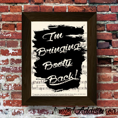 All about that bass inspired music art print upcycled early 1900's music book  #0005