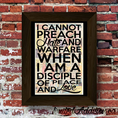 Wonder woman hate and warfare quote super hero upcycled vintage comic book art print. #0005