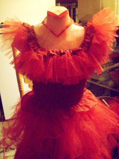 Beetlejuice Costume Red Wedding Dress-Lydia Deetz--Custom--Faeryspell Creations