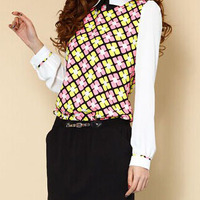 Fashion Chiffon A Line Above Knee Patchwork Womens Dresses 023-150105019 - Thumbnail 3