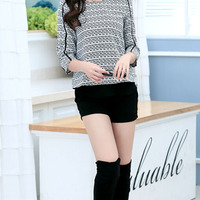 Fashion Cotton Three Quarter Sleeve O-Neck Pullover Cartoon Womens T-Shirts 025-150105008 - Thumbnail 2