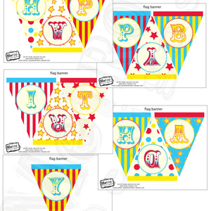 Carnival Birthday Banner, Circus Birthday Banner, Carnival Bunting, Circus Bunting, Carnival Party Banner, Circus Birthday