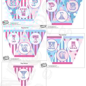 Carnival Birthday Banner, Circus Birthday Banner, Carnival Bunting, Circus Bunting, Carnival Party Banner, Circus Birthday