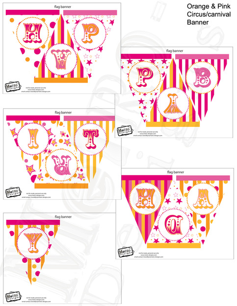 Carnival Birthday Banner, Circus Birthday Banner, Carnival Bunting, Circus Bunting, Carnival Party Banner, Circus Birthday
