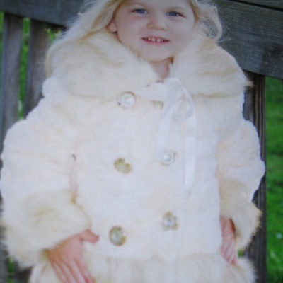 Girls gorgeous beige fur coat