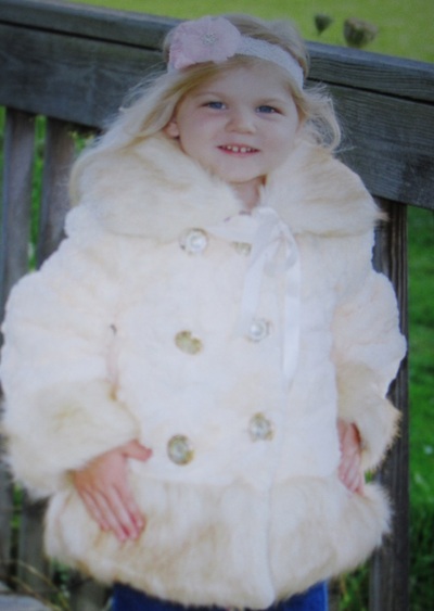 Girls gorgeous beige fur coat
