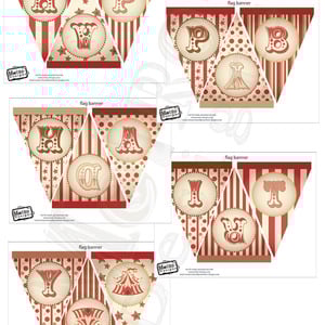 Vintage Carnival Birthday Banner, Circus Birthday Banner, Carnival Bunting, Circus Bunting, Carnival Party Banner, Circus Birthday