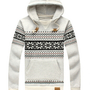 Striped Hooded Long Sleeve Cotton Pullover Mens Hoodies 012-140701005-2