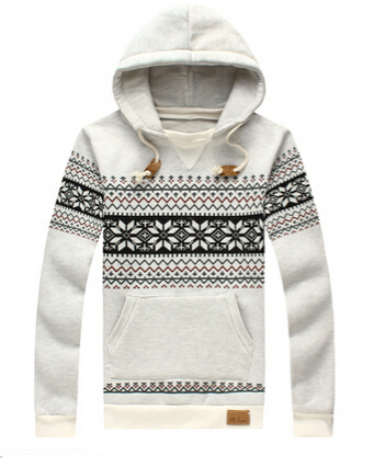 Striped Hooded Long Sleeve Cotton Pullover Mens Hoodies 012-140701005