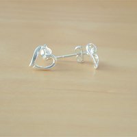 925 Silver Heart Stud Earings/Sterling Silver Heart Earrings/Heart Jewellery/Heart Jewelry/Heart Jewelery/Love Heart Earrings/Heart Studs - Thumbnail 1