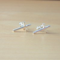 925 Silver Cross Earrings/Sterling Silver Cross Stud Earrings/Silver Jewellery/Silver Jewelry/Silver Crucifix Earrings/925 Cross Earrings - Thumbnail 2