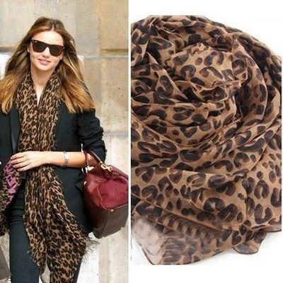 Leopard Chiffon Scarf-TDE