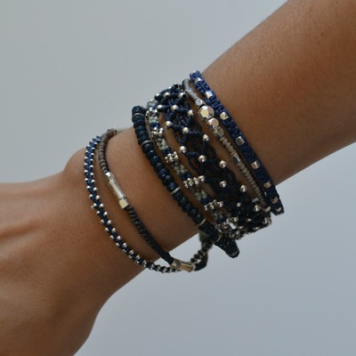 Siete strands bracelet - blue