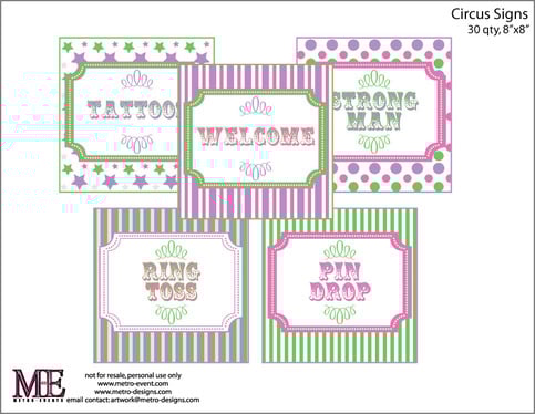 30 Party Signs - Circus or Carnival