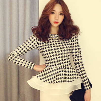 Ladies printed peplum blouse