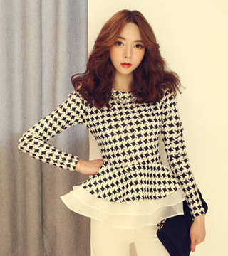 Ladies Printed Peplum Blouse