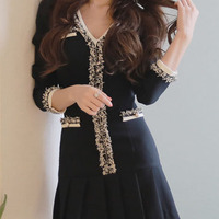 Sexy Cotton Blends Sheath Above Knee Patchwork Womens Dresses 023-150107026 - Thumbnail 1