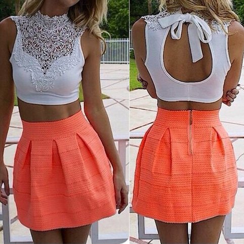 Nancy Sleeveless Lace Crop Top