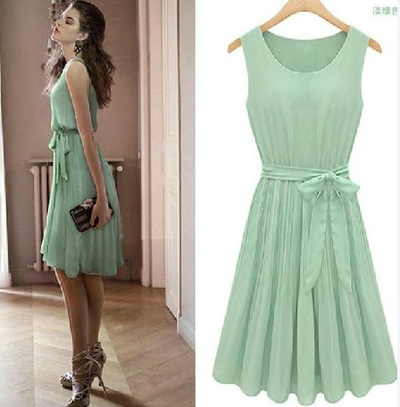 Light Green Embroidered Dress