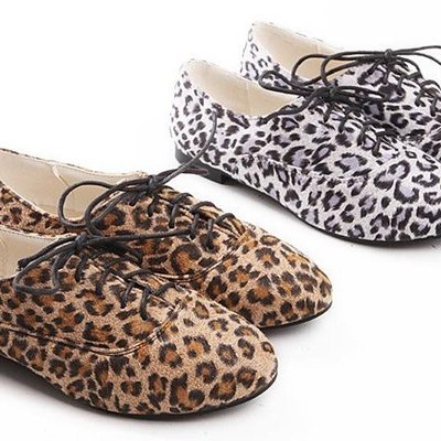 Retro leopard oxford flats