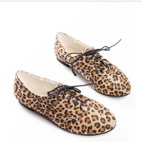 Retro Leopard Oxford Flats - Thumbnail 1