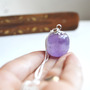 Tumbled Amethyst Necklace, Tumbled Stone Necklace for Her, Purple Stone Necklace for Spring, Canadian Jewelry Shop Simple Stone Necklace-2