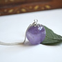 Tumbled Amethyst Necklace, Tumbled Stone Necklace for Her, Purple Stone Necklace for Spring, Canadian Jewelry Shop Simple Stone Necklace-2