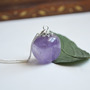 Tumbled Amethyst Necklace, Tumbled Stone Necklace for Her, Purple Stone Necklace for Spring, Canadian Jewelry Shop Simple Stone Necklace-3