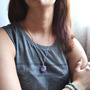 Tumbled Amethyst Necklace, Tumbled Stone Necklace for Her, Purple Stone Necklace for Spring, Canadian Jewelry Shop Simple Stone Necklace-4