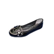 Matisse Black Leather Flat Shoes, Size 7.5