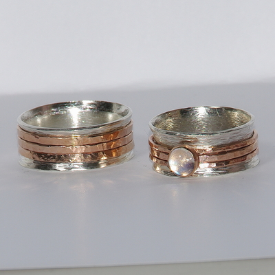 Personalized unique wedding bands - custom engraved words inside single bands