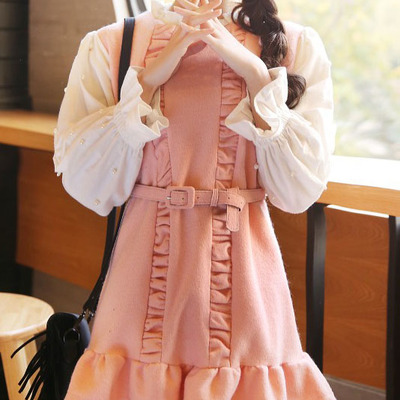 Cute cotton blends a line above knee patchwork womens dresses 023-150108036