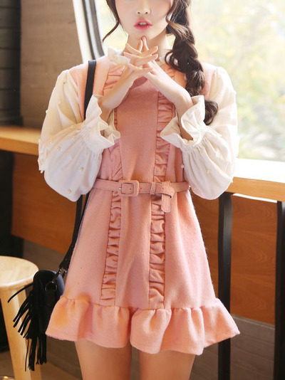 Cute cotton blends a line above knee patchwork womens dresses 023-150108036