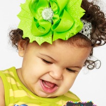 Lime Green Stacked Boutique Hairbow