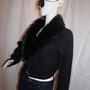 Vintage Loft Black Fur Neck Top Size XL-2