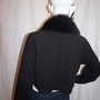 Vintage Loft Black Fur Neck Top Size XL-3