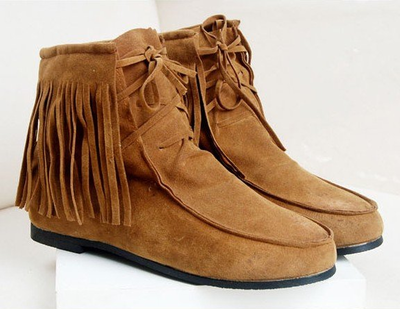 Tribal Tassel Ankle Boots